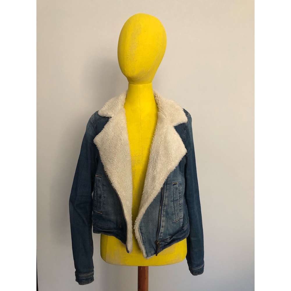 Mossimo Denim Jacket with Sherpa Lapel